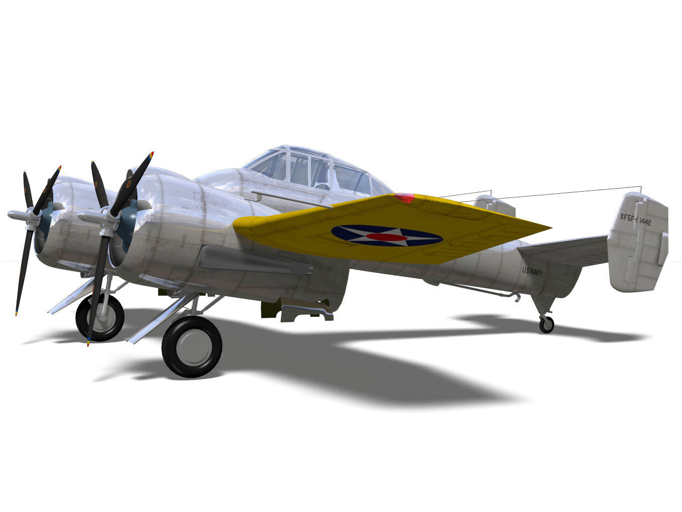 Grumman XF5F Skyrocket 3D model_5
