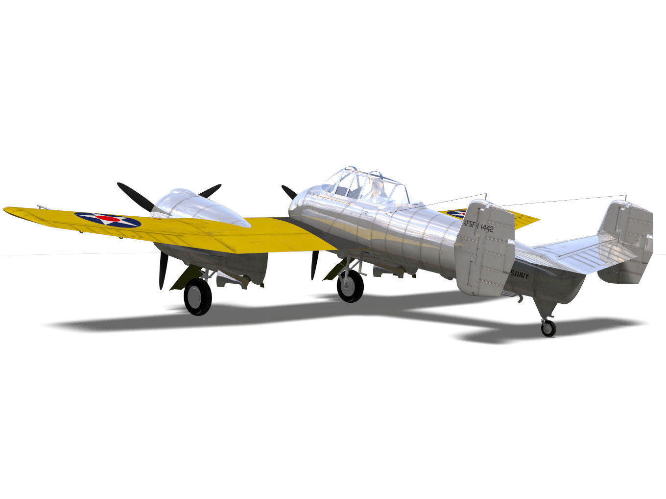 Grumman XF5F Skyrocket 3D model_6