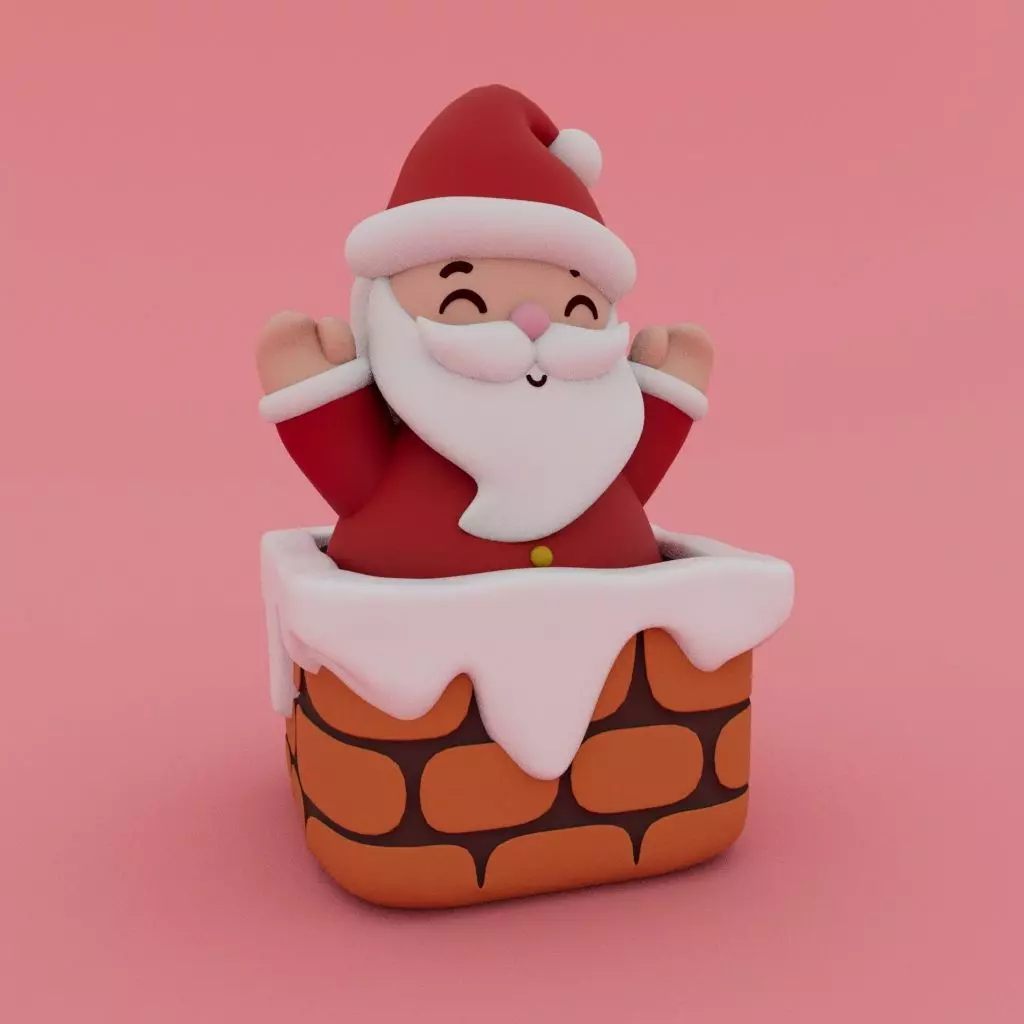 Christmas Special - Cute Santa stuck in Chimney 3D print model_0