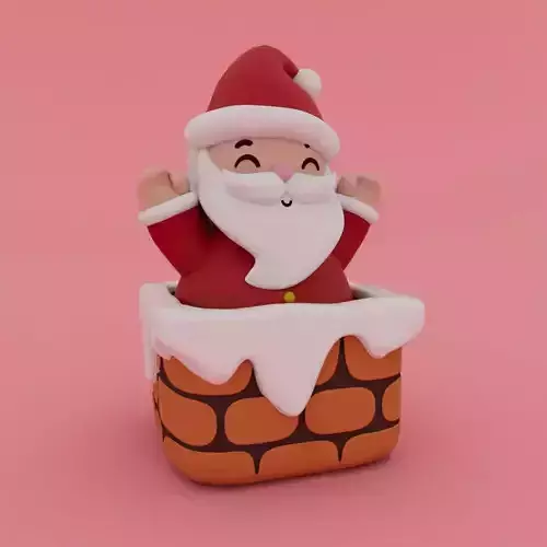 Christmas Special - Cute Santa stuck in Chimney 3D print model