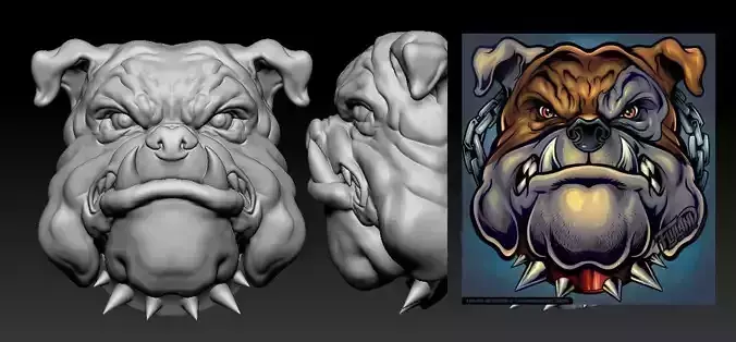 Bulldog Face model
