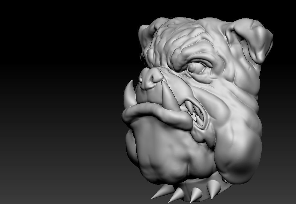 Bulldog Face model 3D print model_4