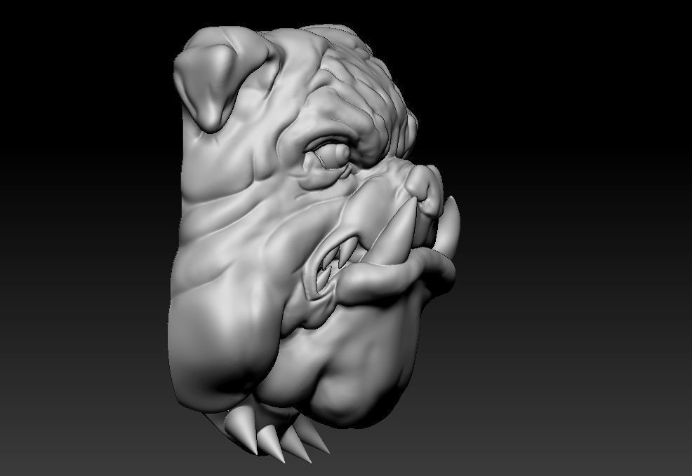 Bulldog Face model 3D print model_3