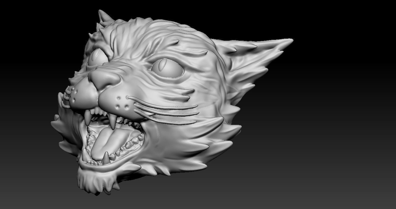 angry cat model 3D print model_4