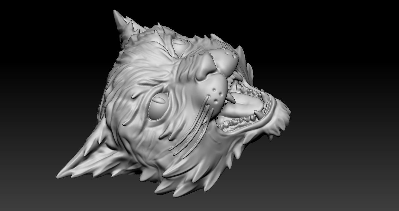 angry cat model 3D print model_6