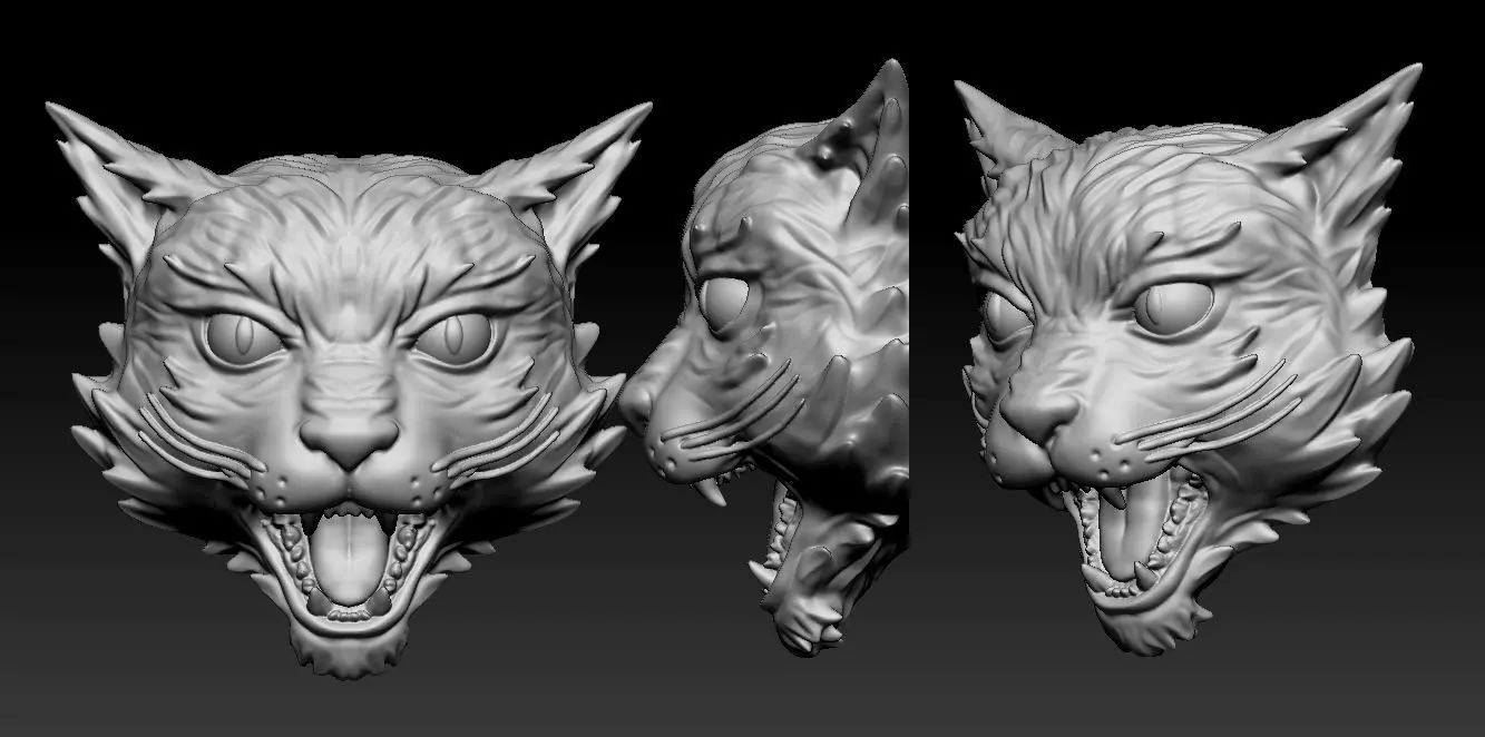 angry cat model 3D print model_0