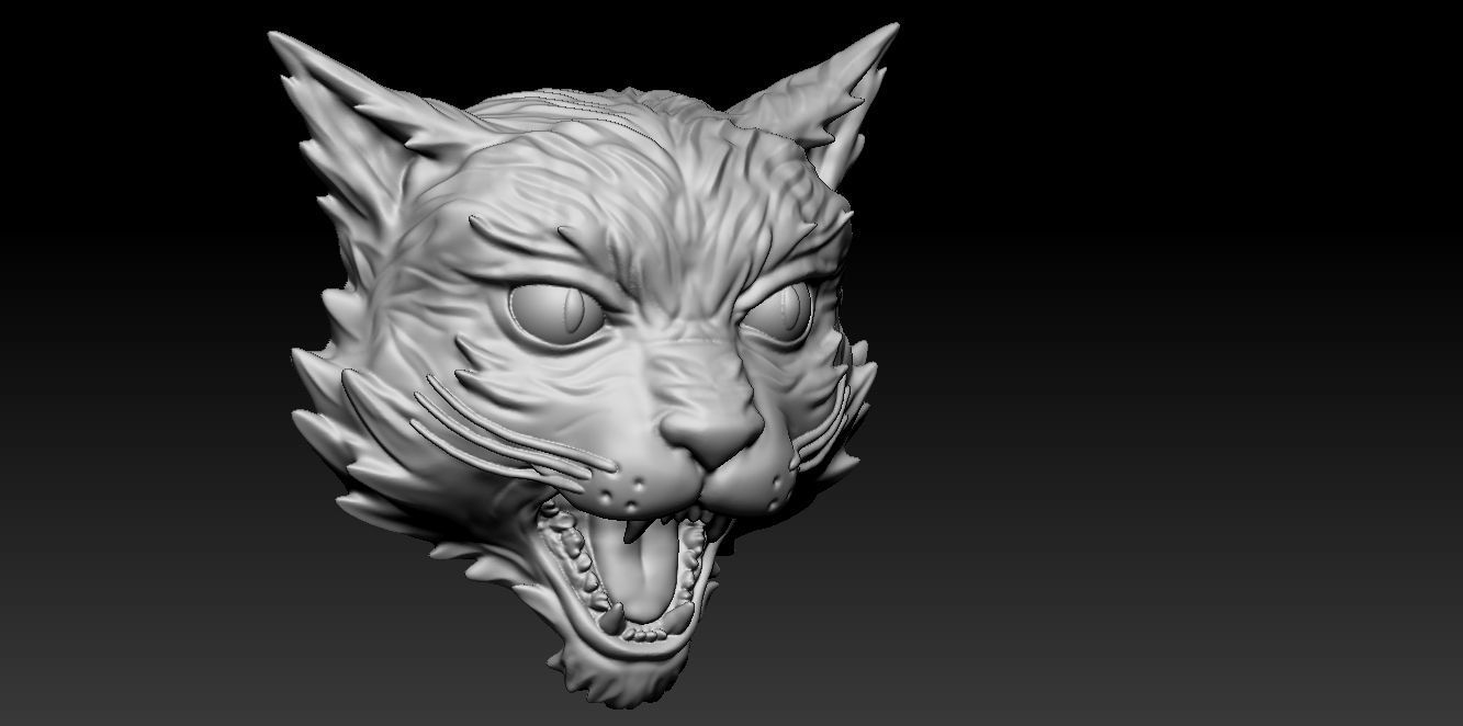 angry cat model 3D print model_2