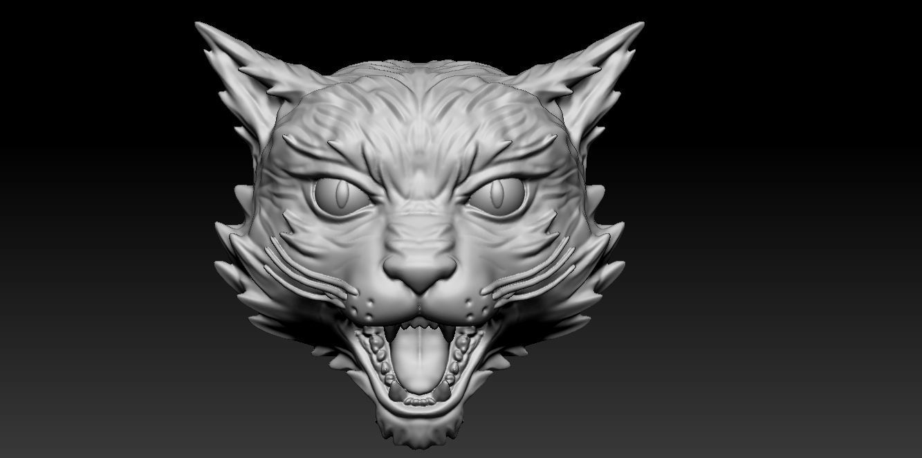 angry cat model 3D print model_1