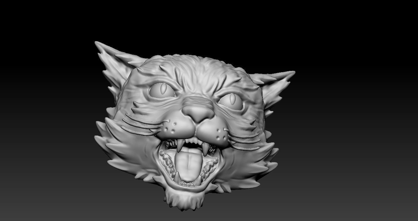 angry cat model 3D print model_3