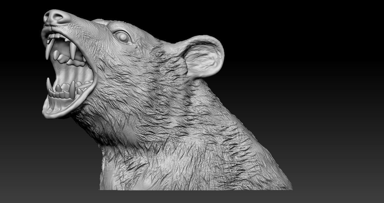 Roaring Bear Model 3D print model_3