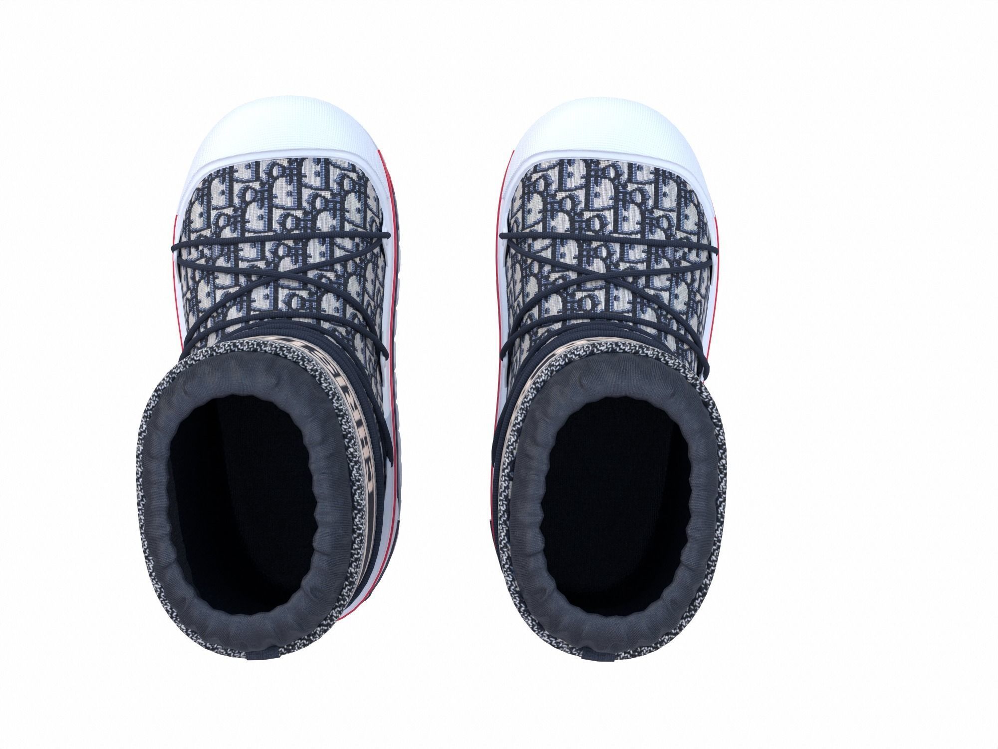 Dior Alps Snow Ankle Boots Blue Low-poly 3D model_4