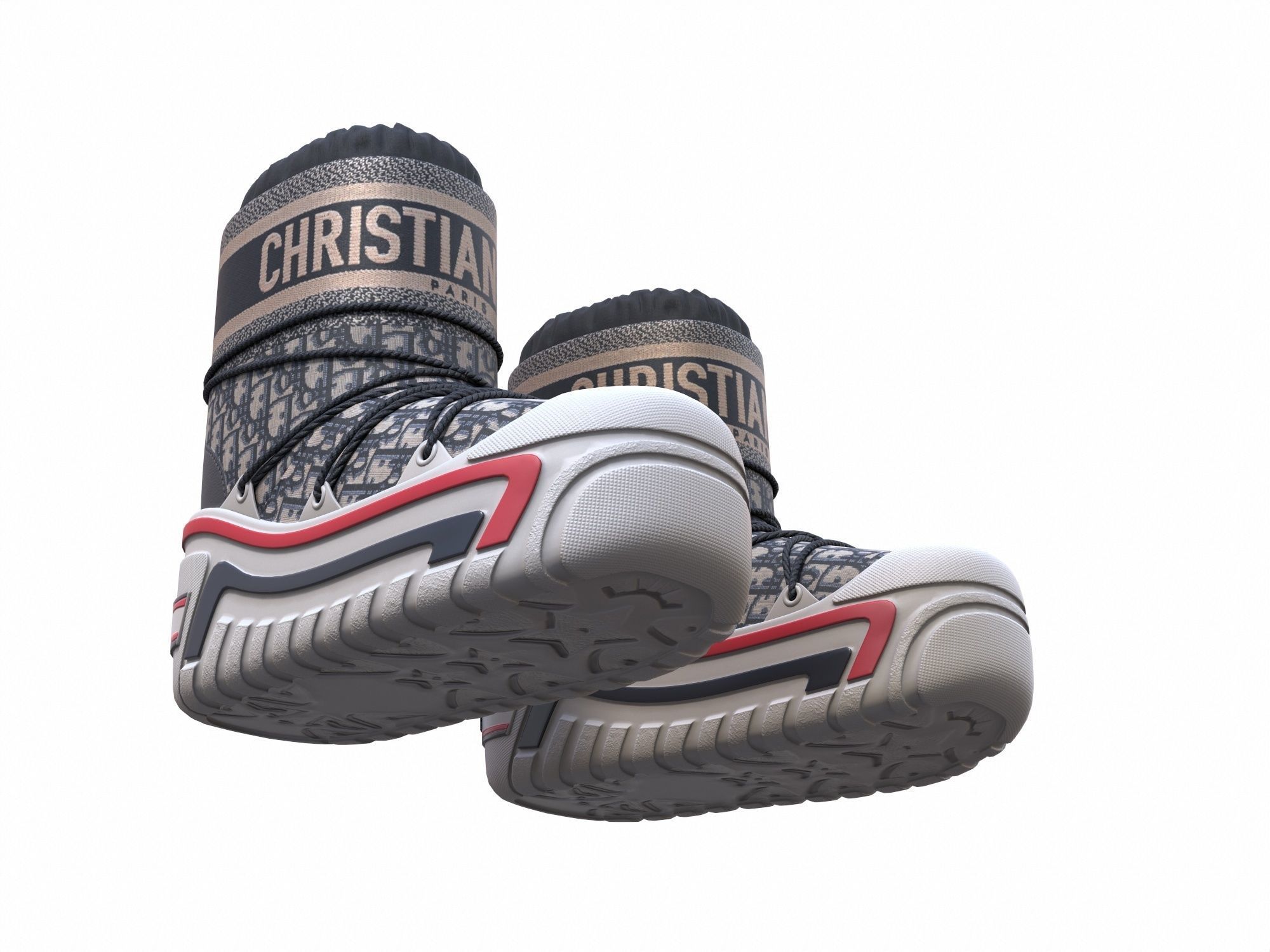 Dior Alps Snow Ankle Boots Blue Low-poly 3D model_6