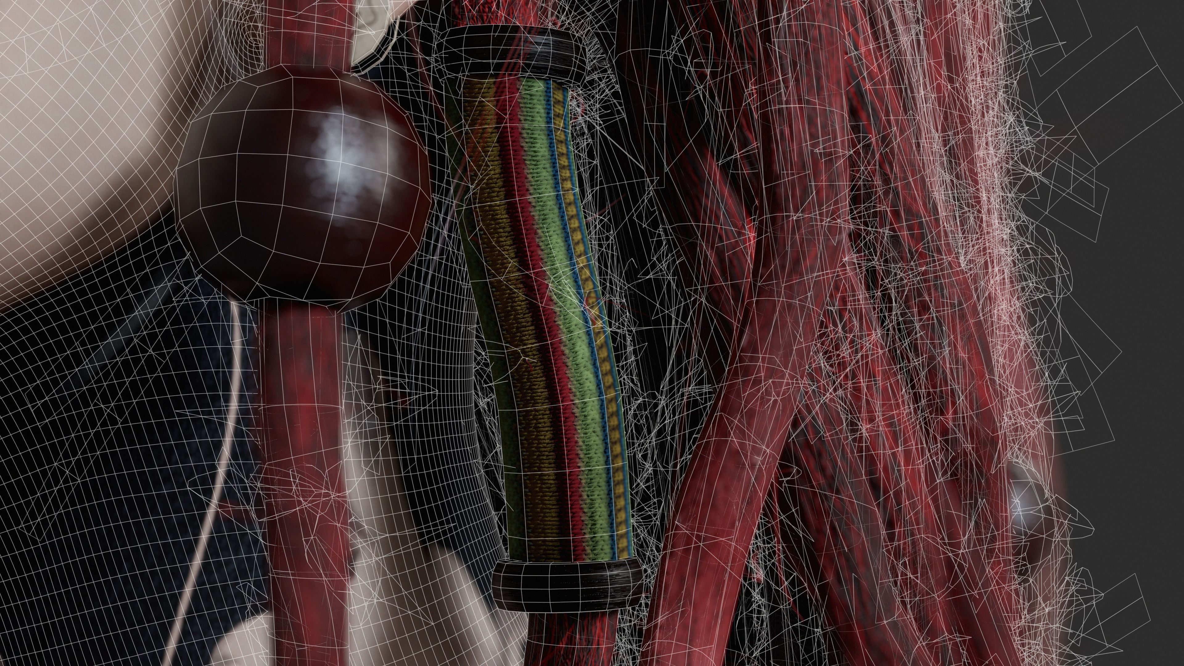 PBR Lowpoly Hair 1 DREADLOCKS HAIRSTYLE Low-poly 3D model Low-poly 3D model_6