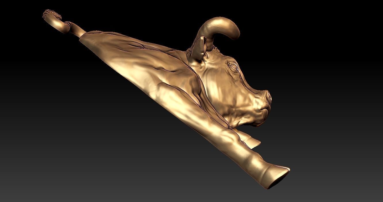 Bull Pendant 3D print model_3