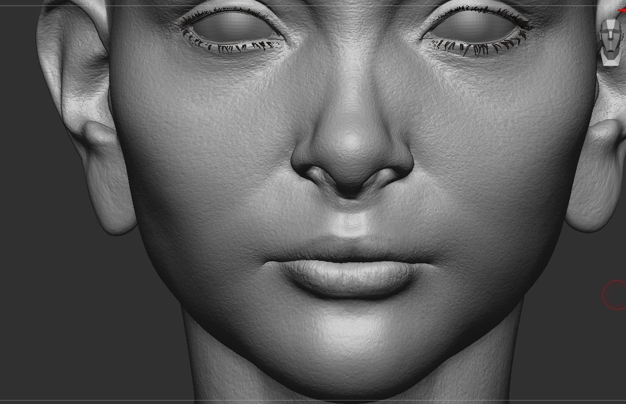 Animation ready Girl head 4 Low-poly 3D model Low-poly 3D model_7