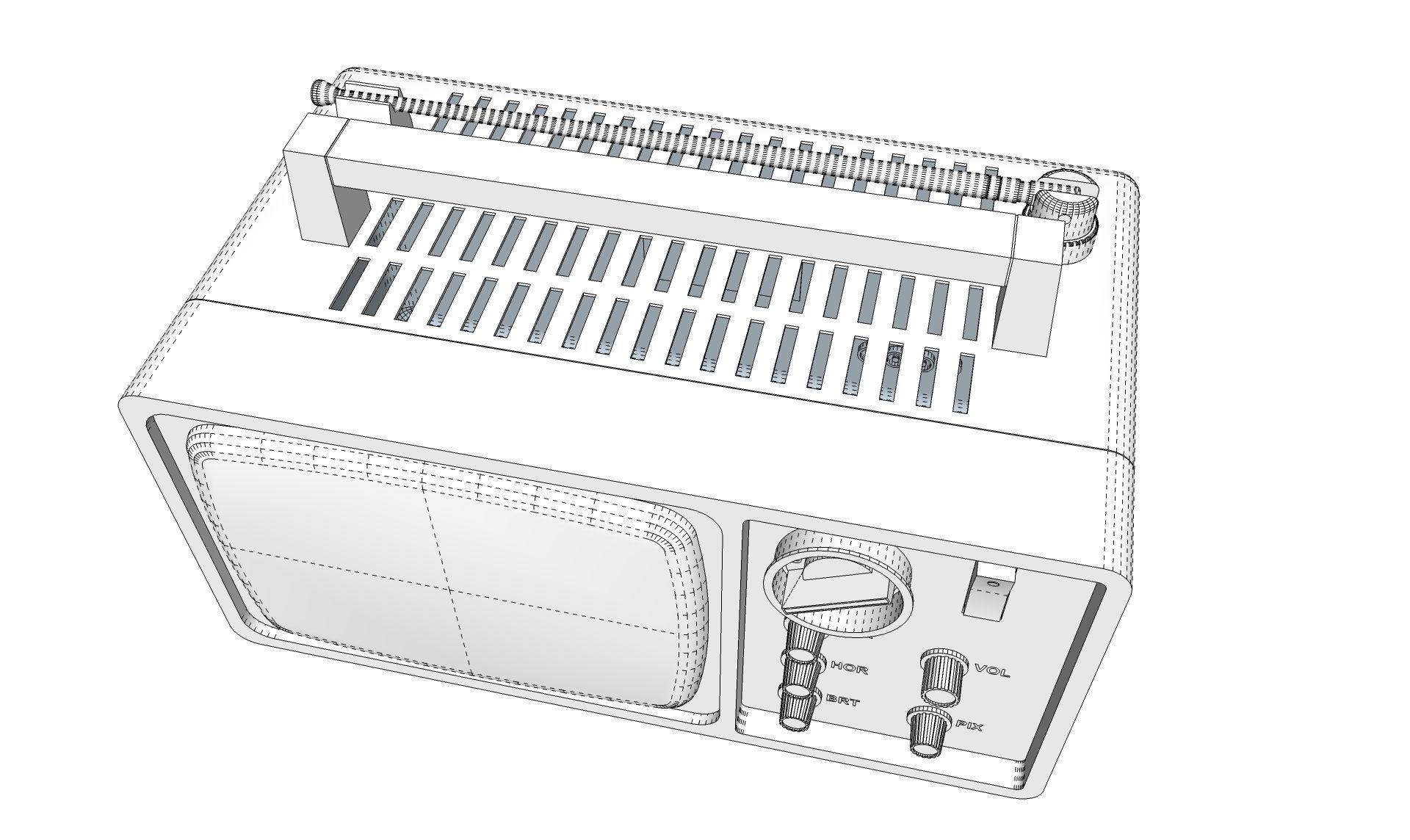 Old Portable TV 3D model_17