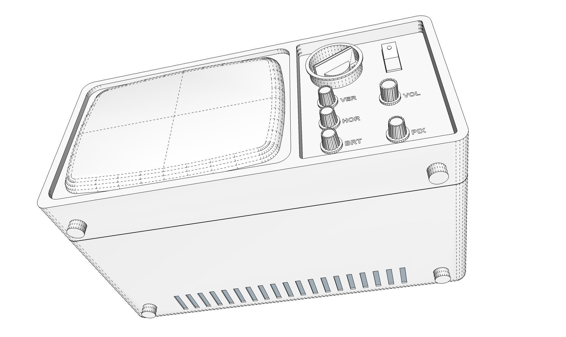 Old Portable TV 3D model_18