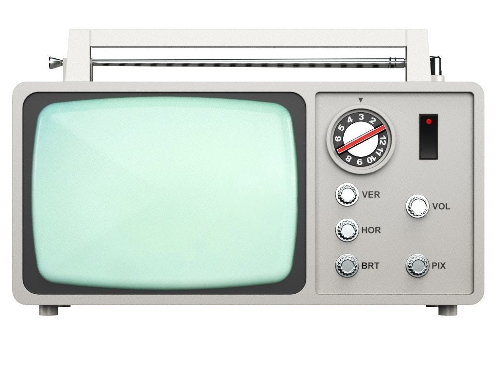 Old Portable TV 3D model_8