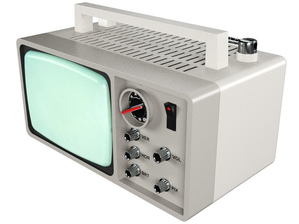 Old Portable TV 3D model_2