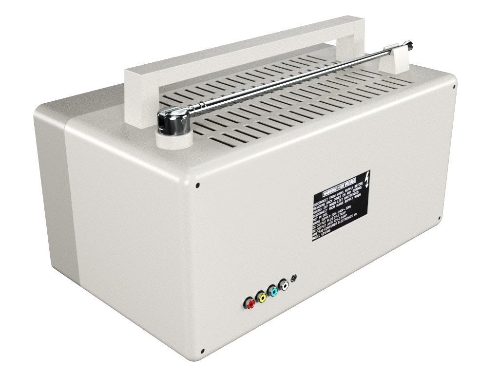 Old Portable TV 3D model_4