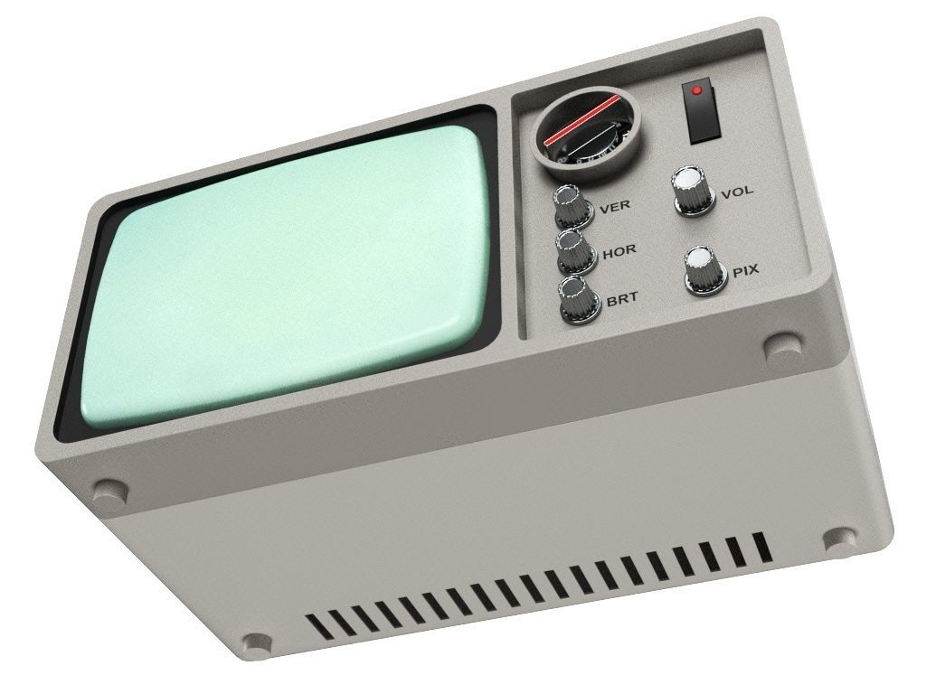 Old Portable TV 3D model_10