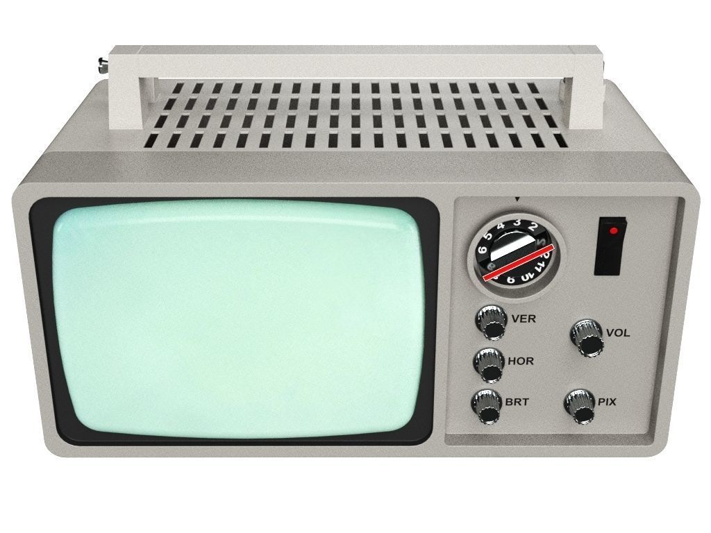 Old Portable TV 3D model_1