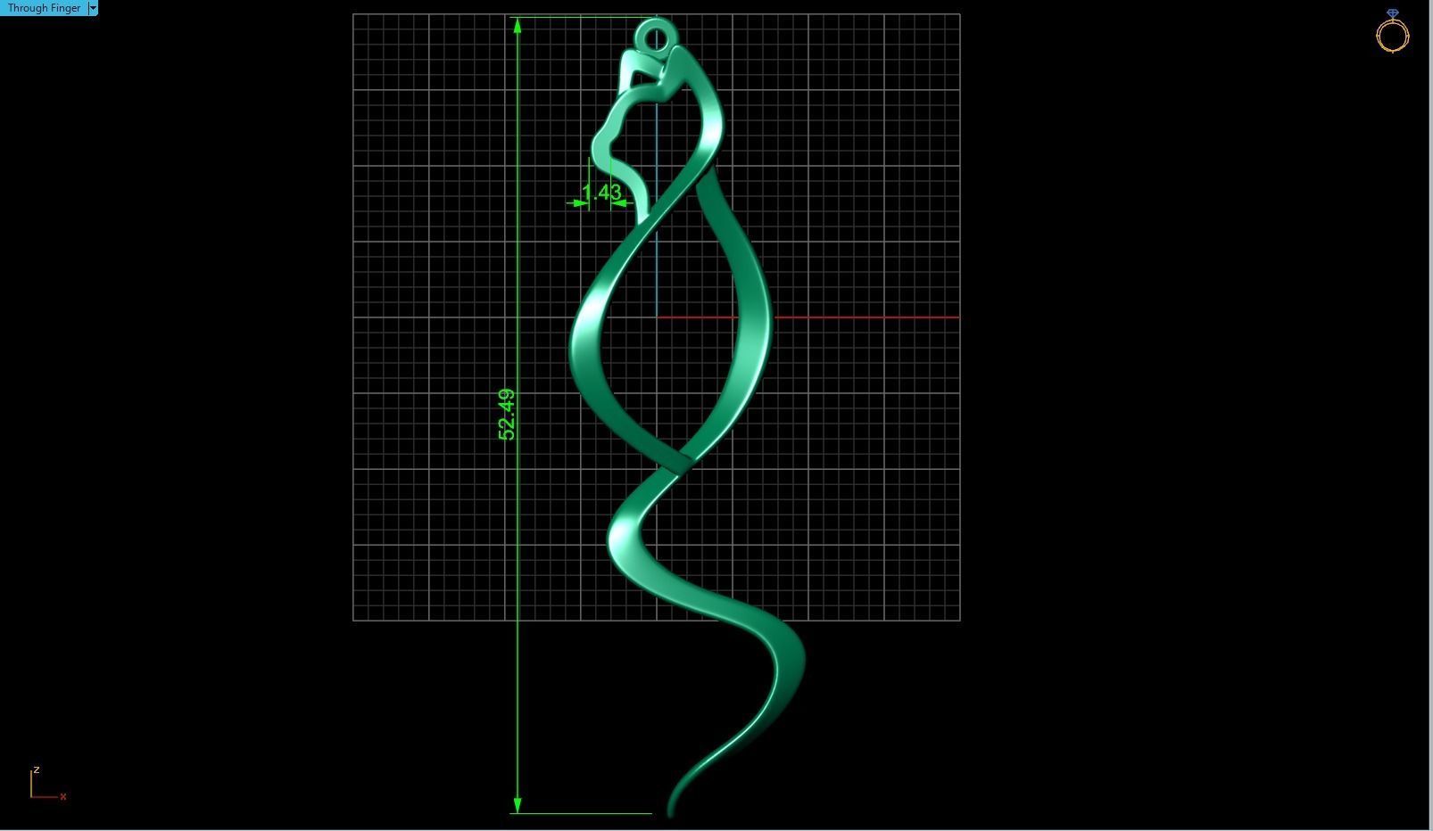 Cat elegant large earrings 3D print model_3