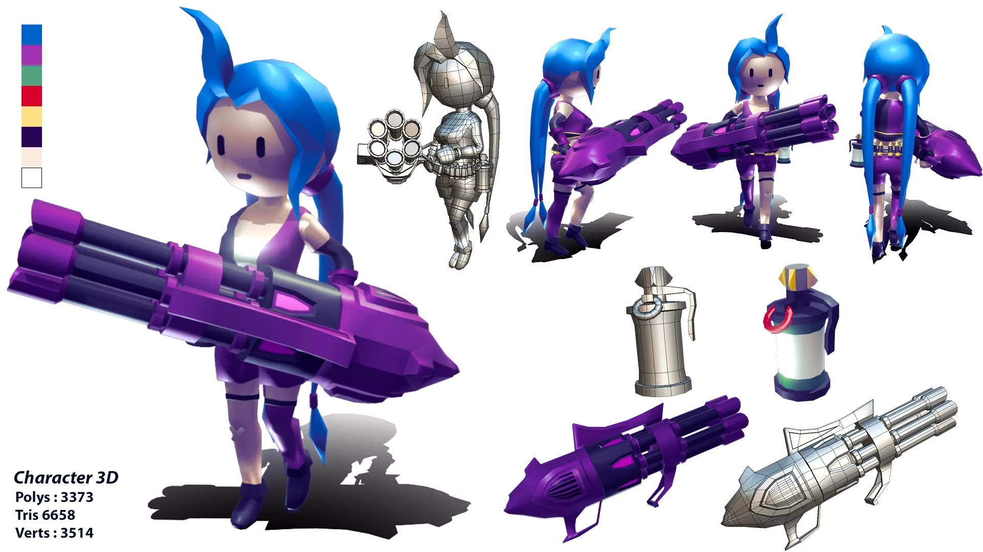 Character Cool Low-poly 3D model