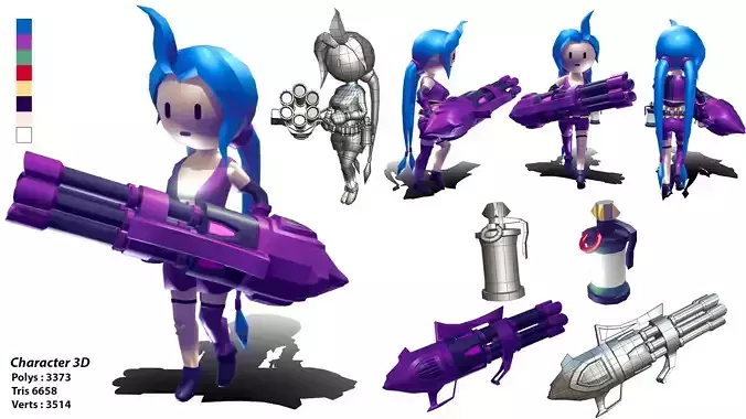 Character Cool Low-poly 3D model