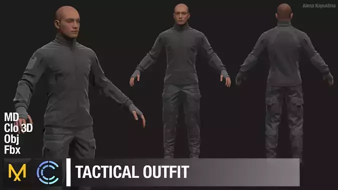 Tactical Outfit Marvelous Designer Clo 3D project 3D model
