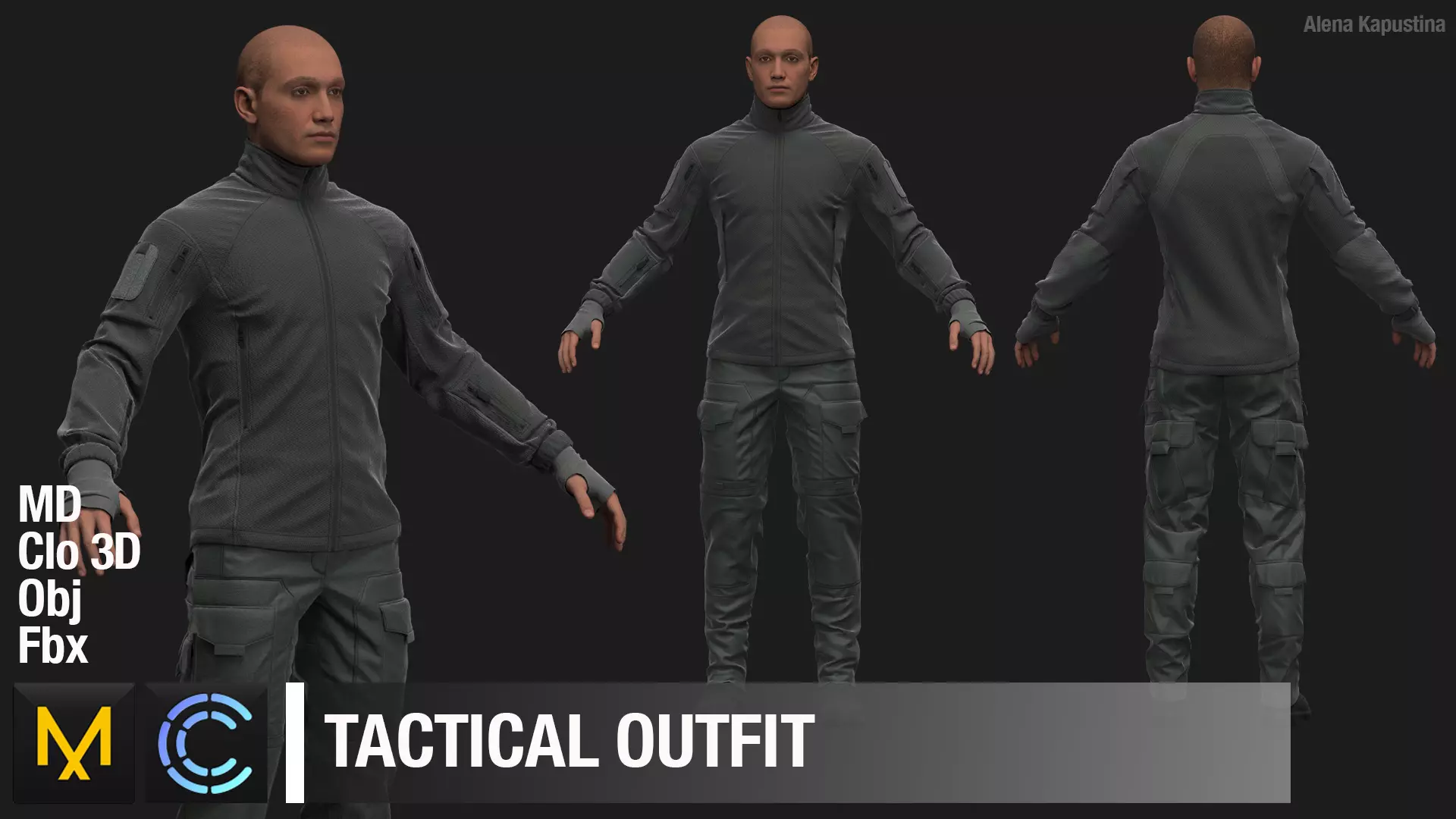 Tactical Outfit Marvelous Designer Clo 3D project 3D model_0