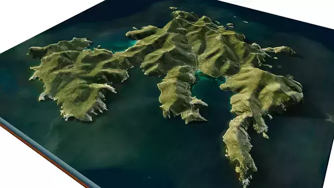 Cabrera Island 3d model terrain