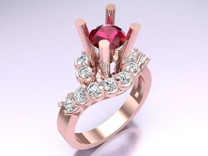 Diamond Ring - Womens Rings - N127308 V02 3D print model