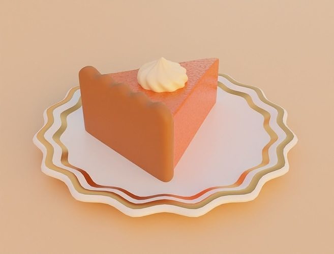 Pumpkin pie 3D model 3D model 7