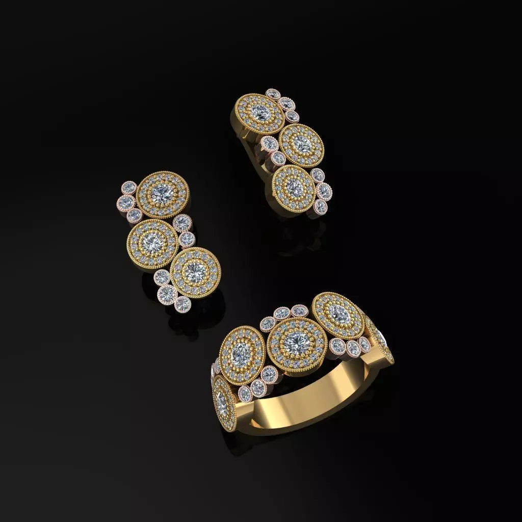 Ring and Earrings 167 3D print model