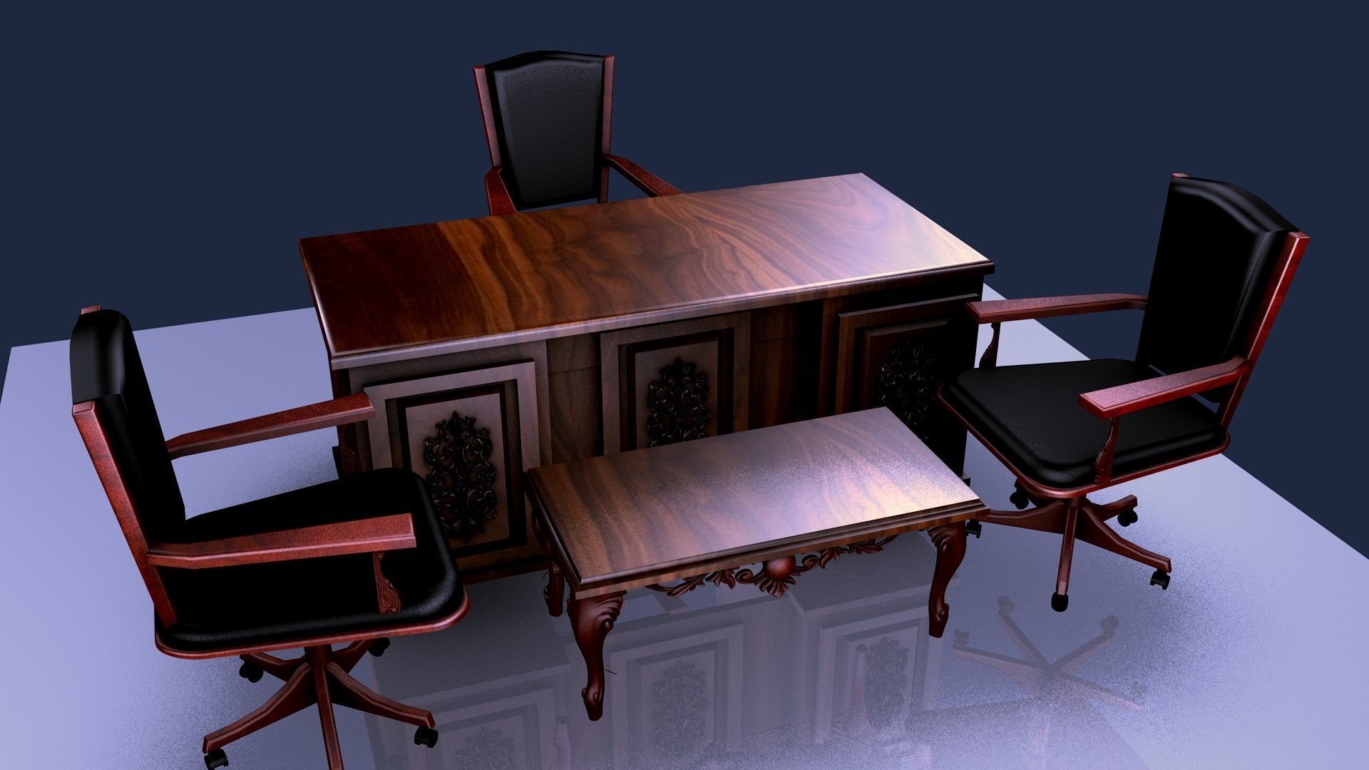 OFFICE ROOM SET 3D model_1