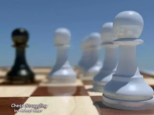Chess-Pawn chess pieces on chess board 3D model