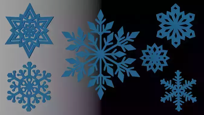 Snowflake collection cartoon