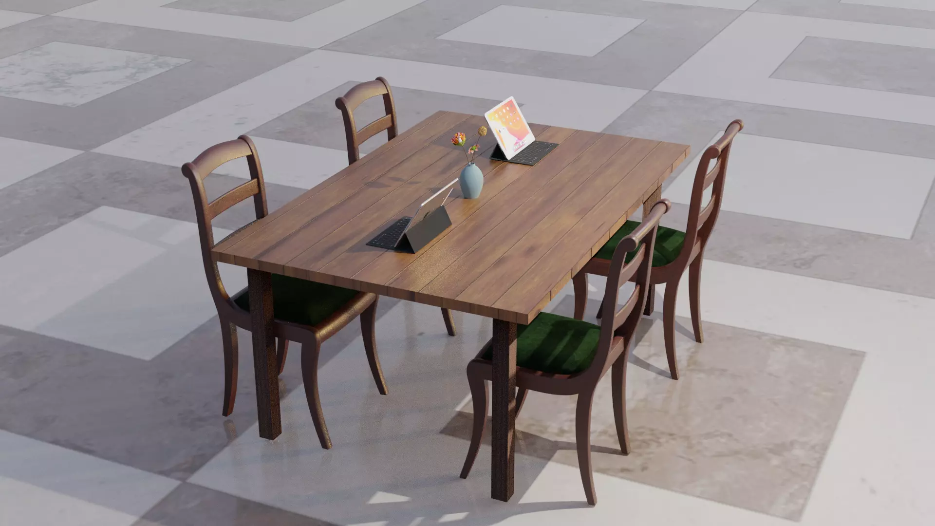 Office Table Free 3D model_0