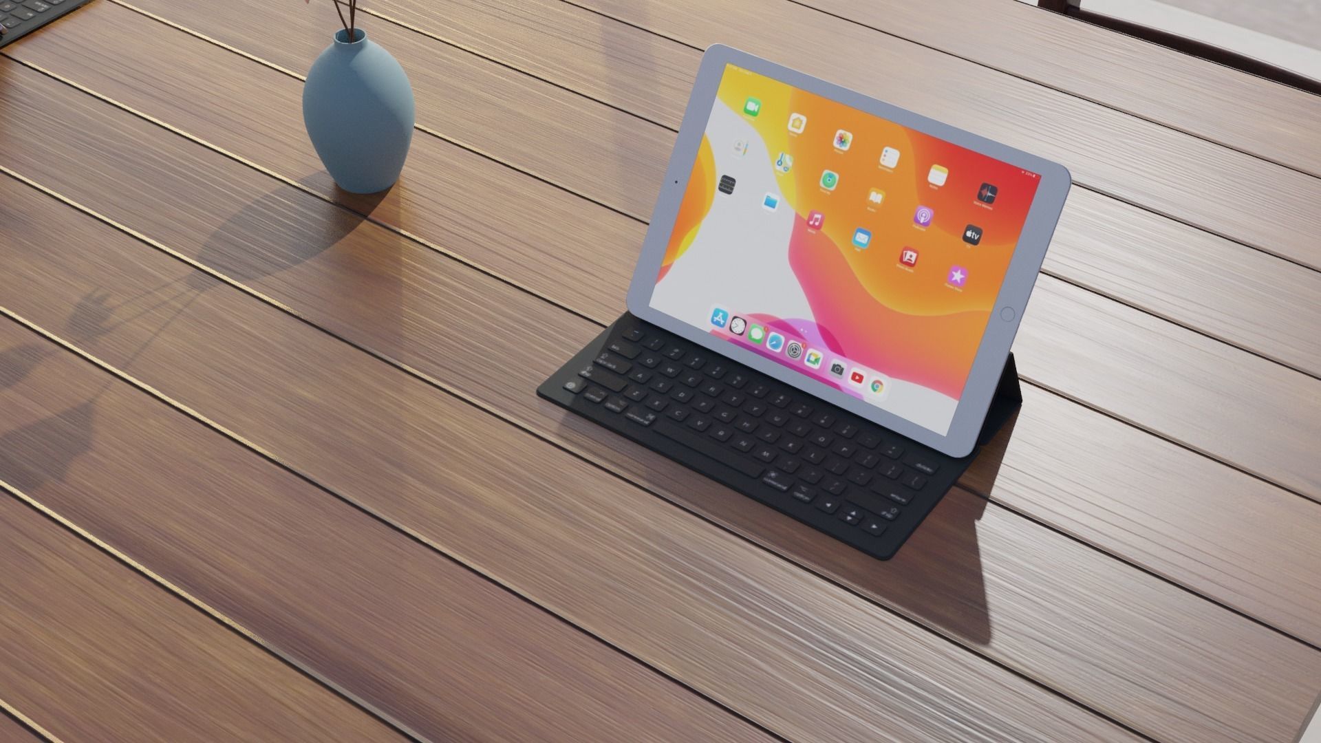 Office Table Free 3D model_1