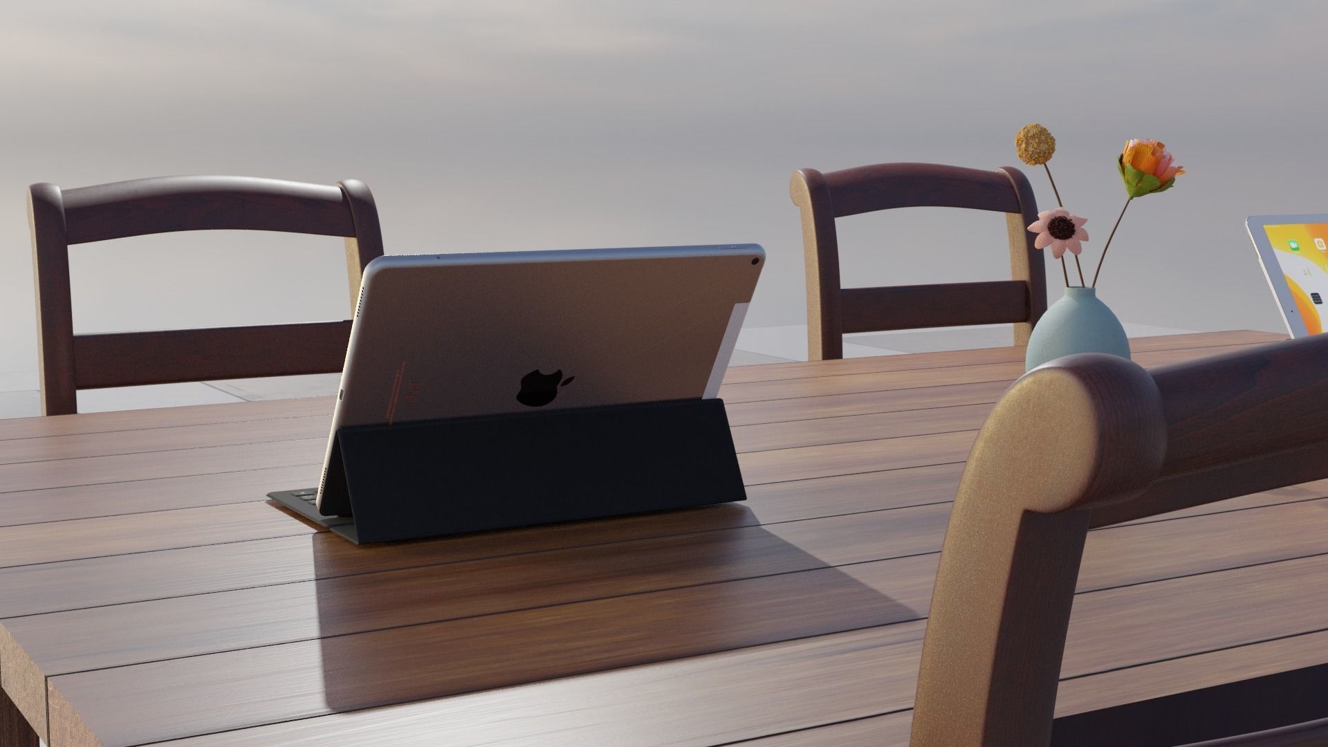 Office Table Free 3D model_2