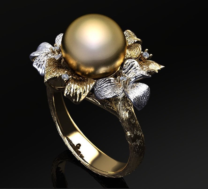 pearl ring 3D print model_5