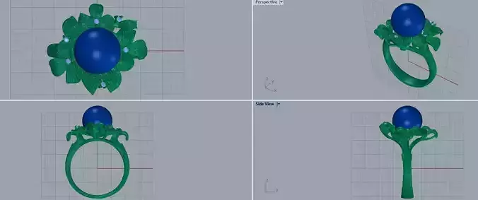 pearl ring 3D print model