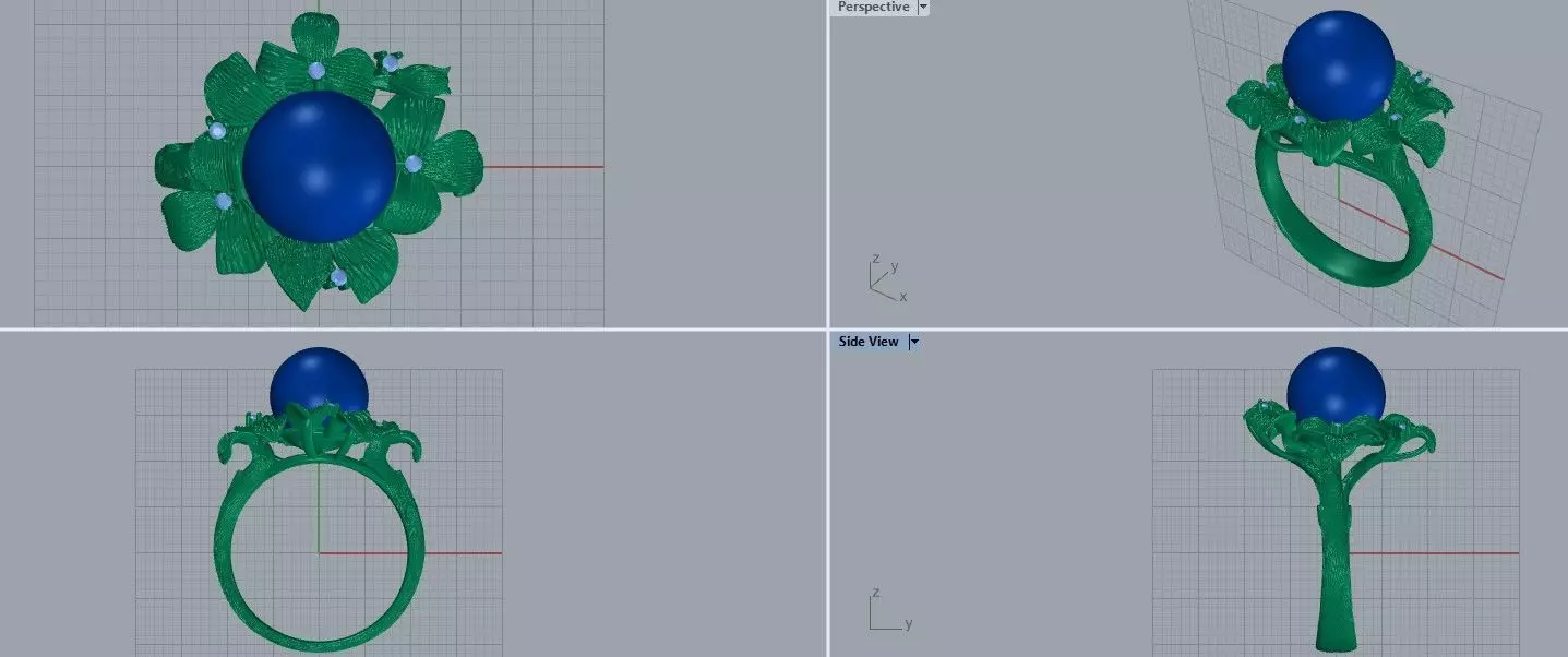 pearl ring 3D print model_0