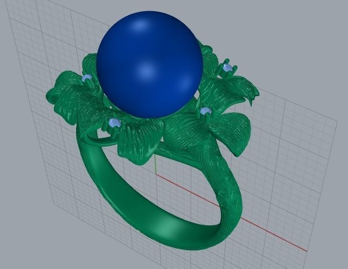 pearl ring 3D print model_2