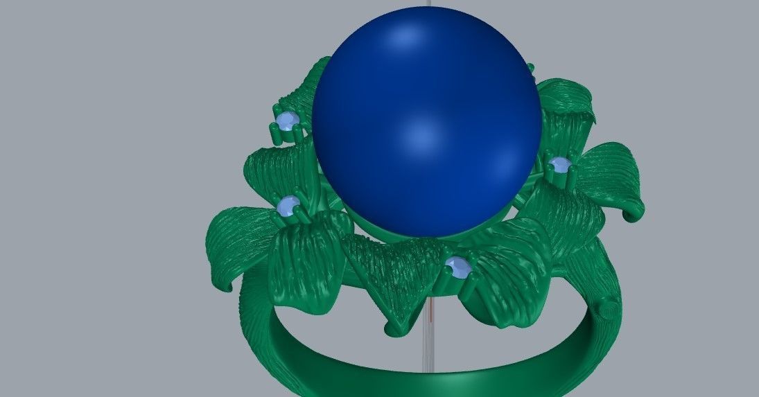 pearl ring 3D print model_4