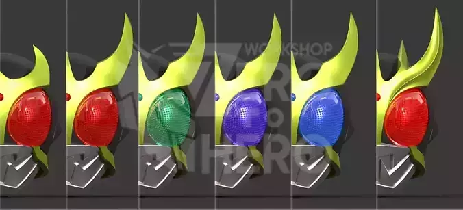Combo of  All Form Kamen Rider Kuuga  All Form Helmet 3D print model