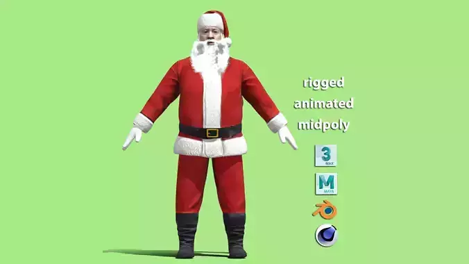 T-Pose Rigged Santa Claus