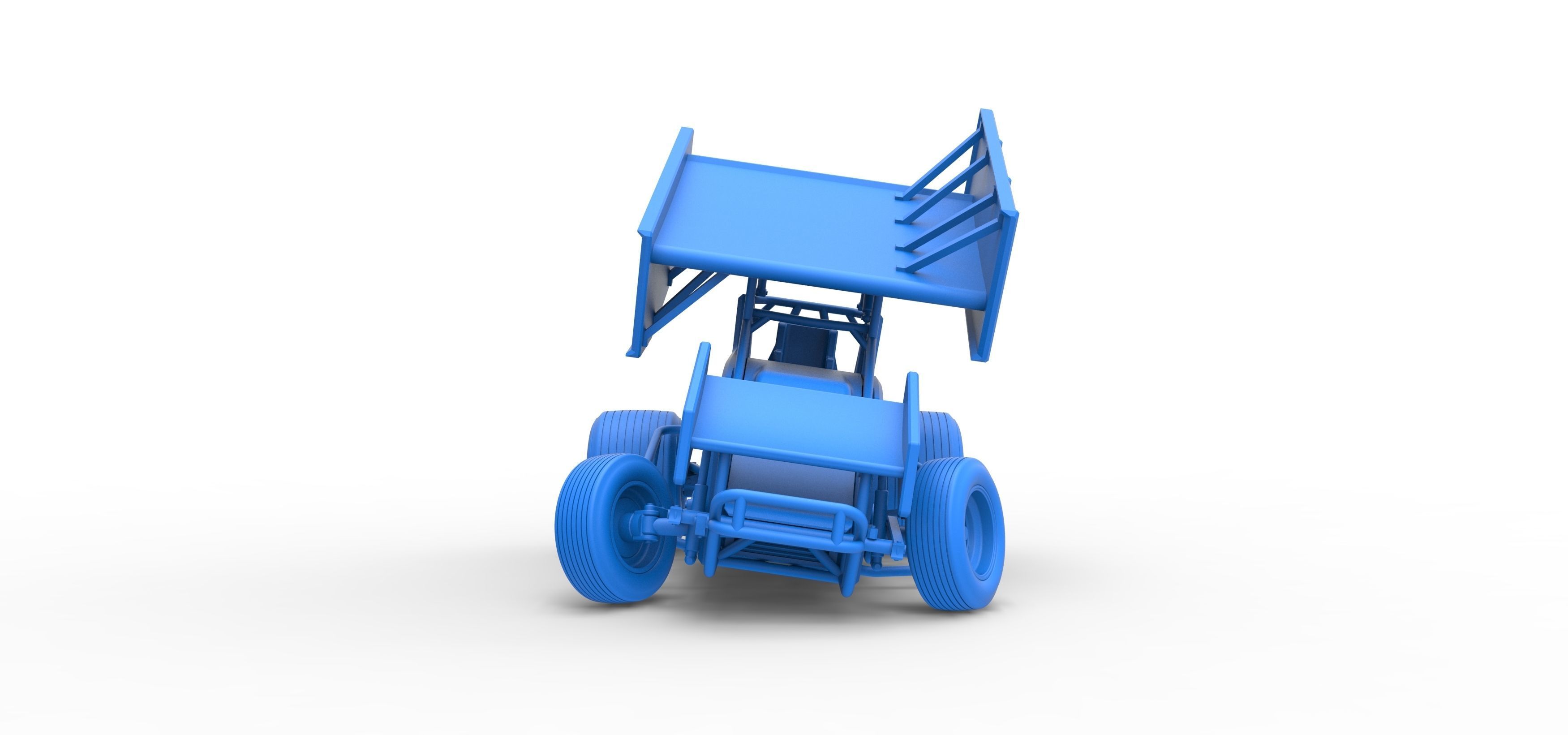 Winged Sprint car while turning Scale 1 to 25 3D print model_31