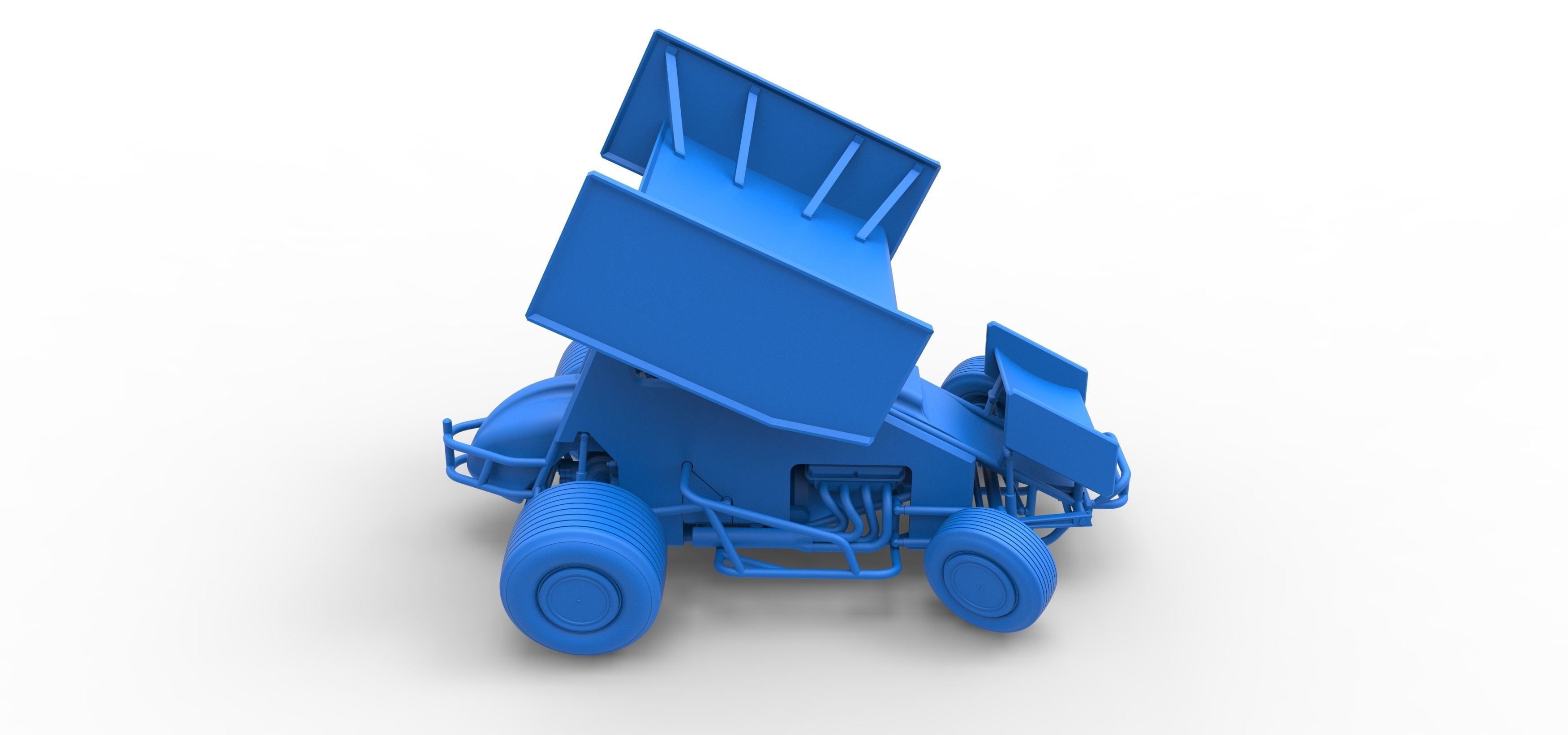 Winged Sprint car while turning Scale 1 to 25 3D print model_44